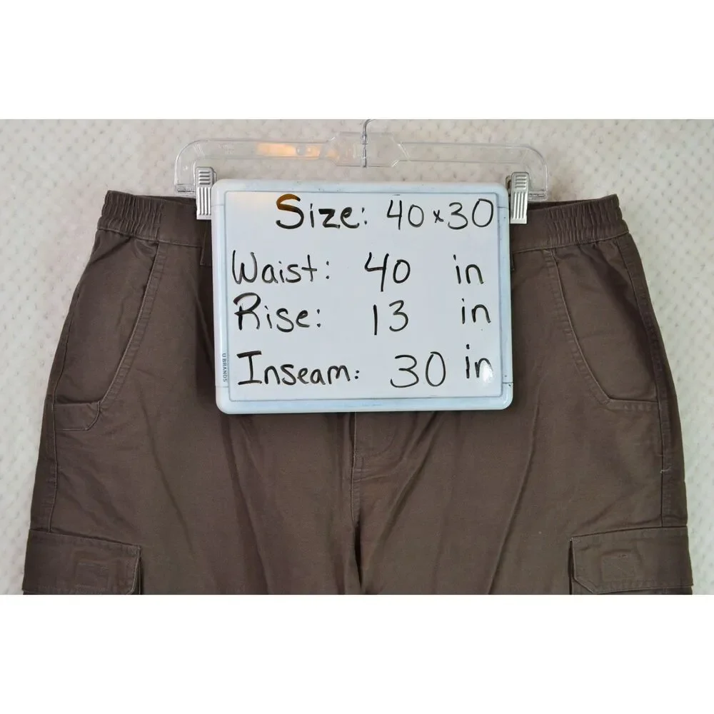 Cabela's Men's 40x30 Brown Heavyweight Canvas Hiking Reinforced Cargo Pants